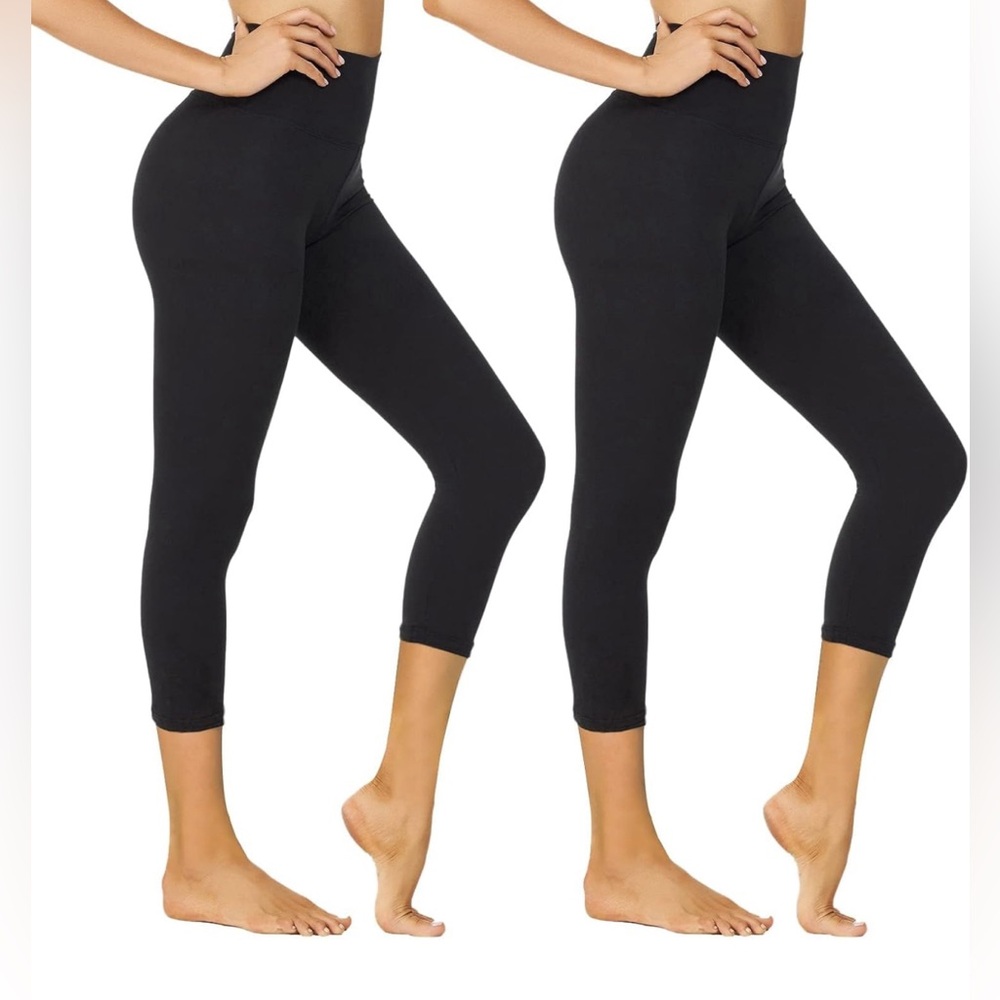 (L-XL black)High Waisted Leggings Control Compression Soft Yoga Pants,Reg & Plus